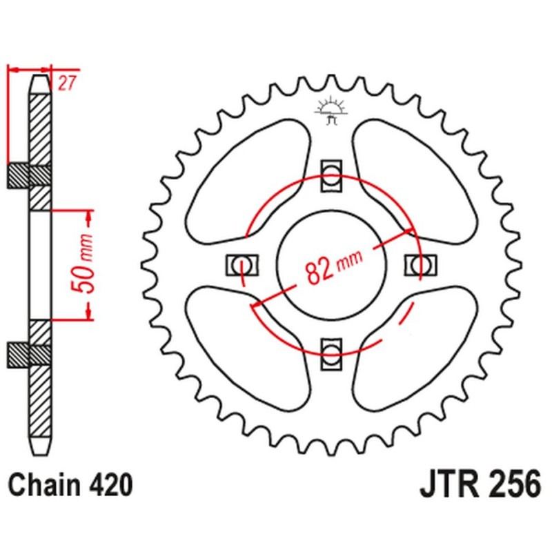 JT ZĘBATKA TYLNA 261 42 HONDA ATC/TRX 70 XL/XR 75/80 - Sklep Moto