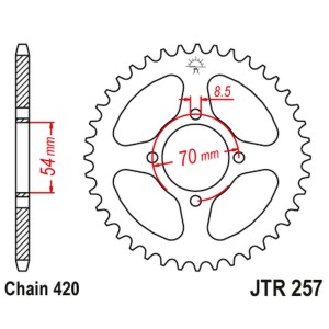 JT ZĘBATKA TYLNA 257 36 HONDA C 50/70 '75-87' (25736JT) (ŁAŃ420) - Sklep motoryzacyjny