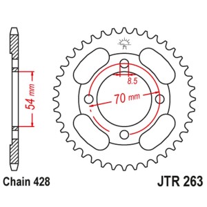 Zębatka tylna JT 263 42 do HONDA CT 100 '86-94', PEUGEOT 110 VOX '13', KYMCO 110/125/150 (Łańcuch 428) - na zamówienie