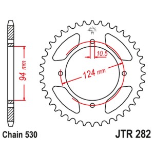 Zębatka tylna do motocykla Honda CB 500F/K '78-'80 (28236JT) - Łańcuch 530