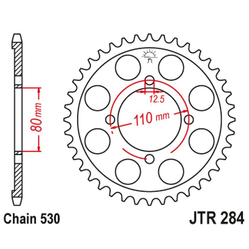 JT ZĘBATKA TYLNA 284 45 HONDA CB 650 - ŁAŃC. 530 - NA ZAMÓWIENIE
