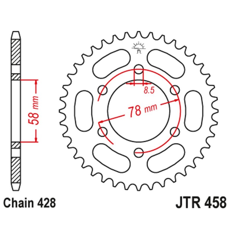 Zębatka tylna 826 37 Kawasaki KH 100 '93-94', KH 125 '83-94' (6 otworów)