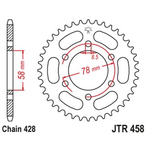 JT ZĘBATKA TYLNA 826 40 KAWASAKI KH 100 '93-94', KH 125 '83-94' (6 OTWOTÓW)