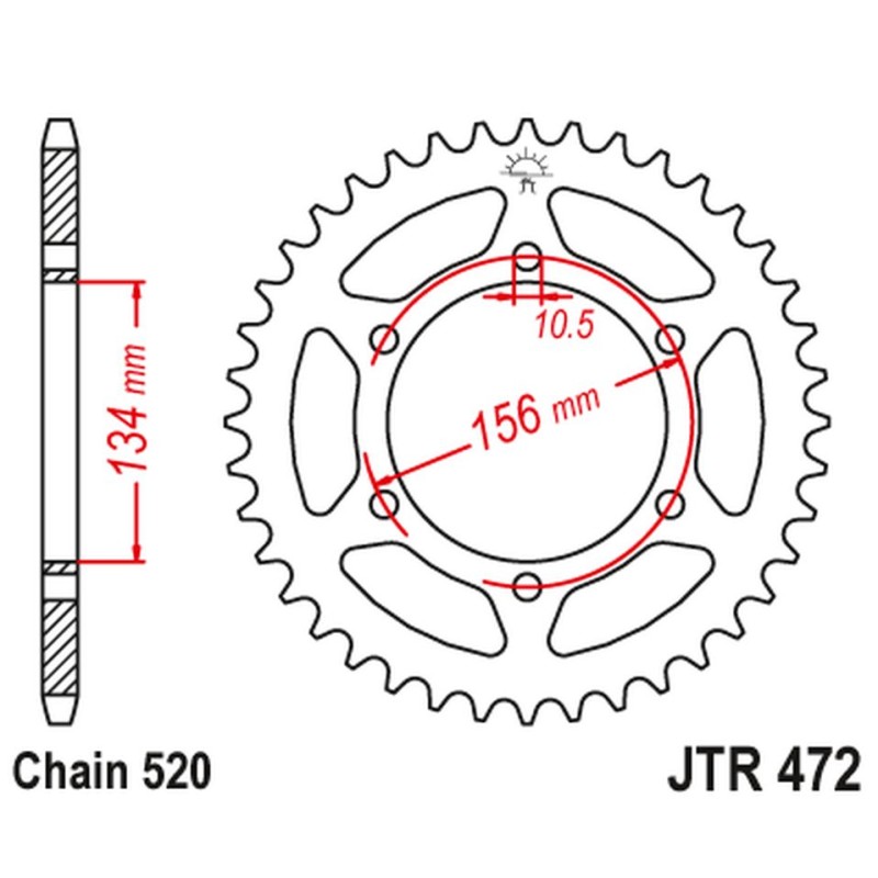 Zębatka tylna 508 41 Kawasaki KR 250 '89-92' (50841JT) (łanc.520)