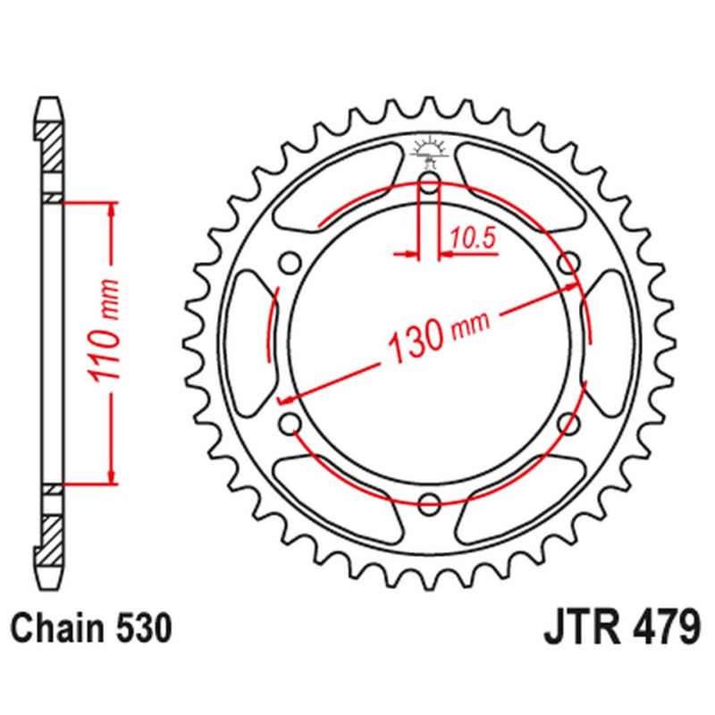 Zębatka tylna 241 46 Yamaha FZ6 '04-'09 (24146JTZBK) - kolor czarny