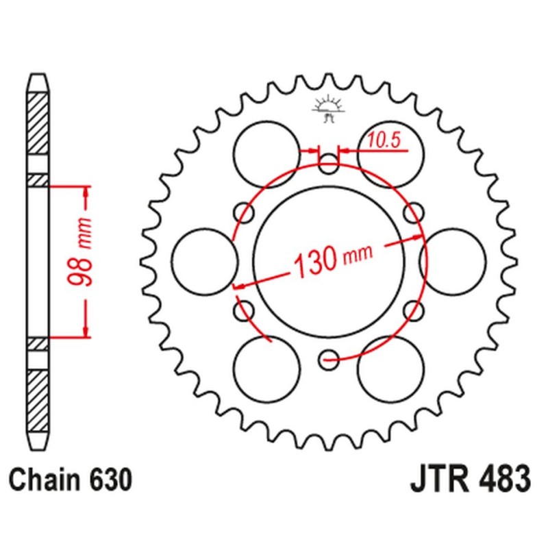 Zębatka tylna 483 35 Kawasaki Z 900 '73-76' (485335JT) (łańc.630)