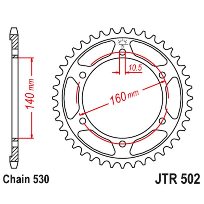 JT ZĘBATKA TYLNA 502 46 KAWASAKI ZZR1100 '90-'01, GPX 750R '86-'88 - Sklep Motocyklowy