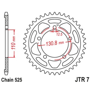 JT ZĘBATKA TYLNA 4585 44 BMW S 1000 RR '09-'11 (JTR7.44) (ŁAŃC. 525) CZARNA