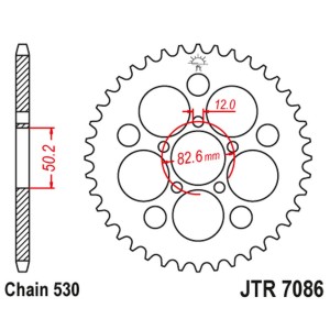JT ZĘBATKA TYLNA HARLEY DAVIDSON XLH 883/1200 SPORTSTER (86-92) (ŁAŃC. 530)
