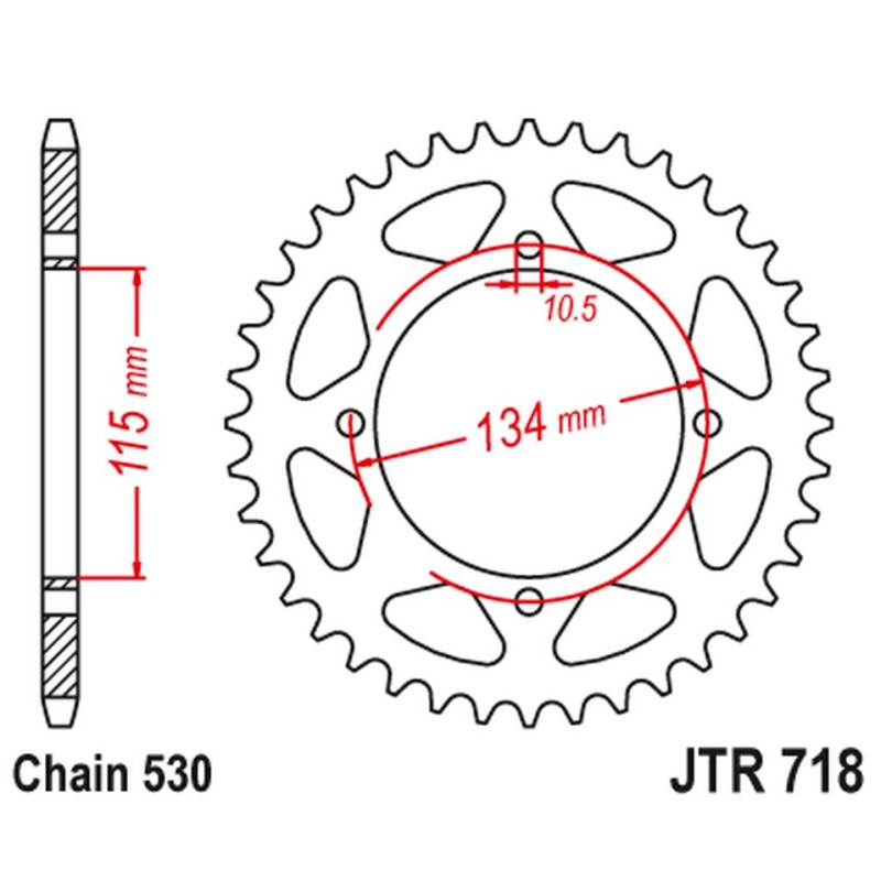 JT ZĘBATKA TYLNA 711 48 CAGIVA ELEFANT 650/750 '85-89', DUCATI 650/750 INDIANA CUSTOM '87-90'