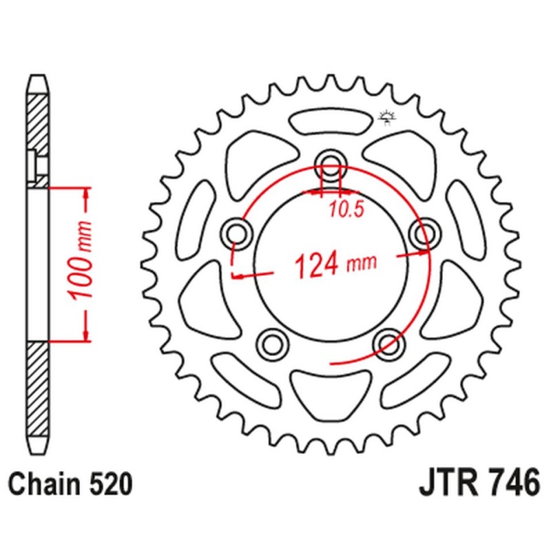 Zębatka tylna 4444 46 Ducati Panigale 899 14-15, Scrambler 800 15-18 - sklep motocyklowy