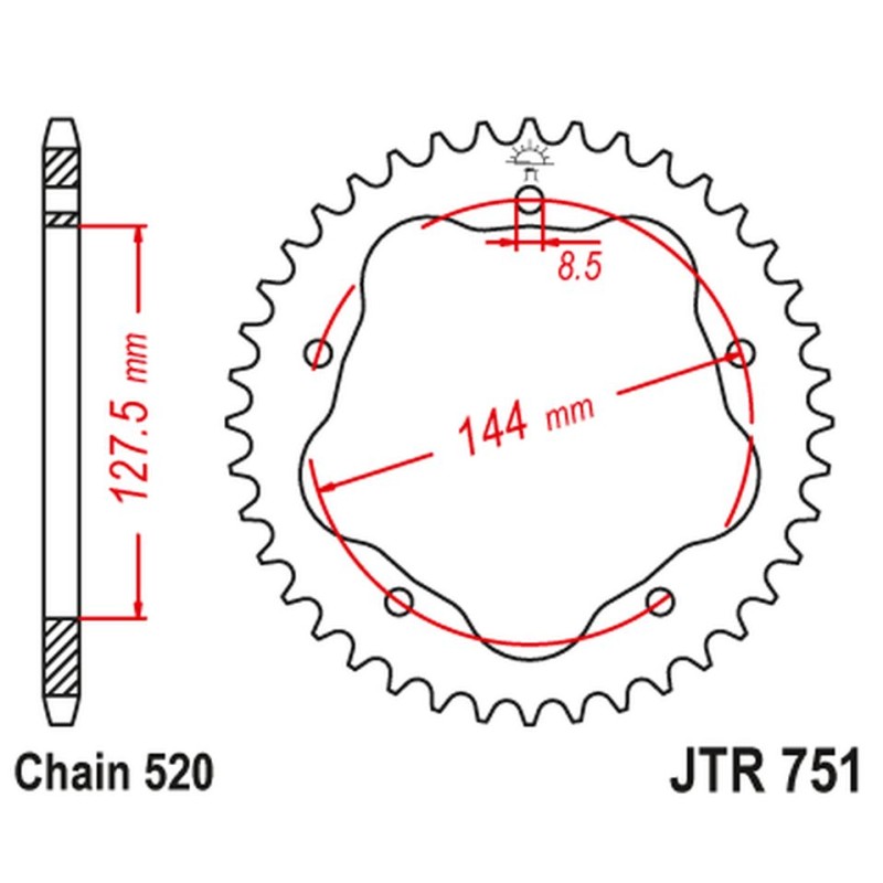 JT ZĘBATKA TYLNA 4320M 42 DUCATI 950 HYPERMOTARD '19-20, 800 MONSTER '05-07, 748 BIPOSTO '95-03 - Sklep Motocyklowy