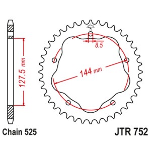 Zębatka tylna 4320 45 do Ducati 848/916/996/1000/1100 (adapter JTA750B) - Łańcuch 525