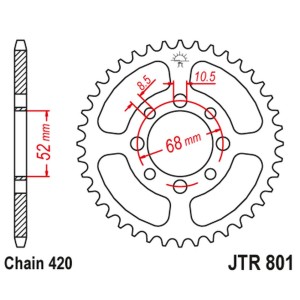 Zębatka tylna 801 54 Suzuki ZR 50 '82-, APX 50 '84-89, TS 50 '79-83, TSX 50 '92-96, Kawasaki AE 50 '82-83, AR 50 '91-98
