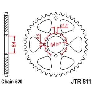 JT ZĘBATKA TYLNA 811 48 SUZUKI TF 185 '81-, DR 200 '86-91 (81148JT) (ŁAŃC. 520)