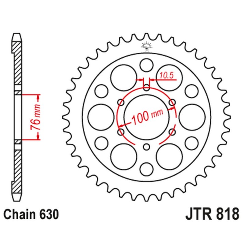 JT ZĘBATKA TYLNA 818 40 SUZUKI GS 750 '80-81 - Łańcuch 630