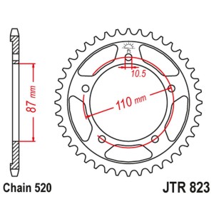 JT ZĘBATKA TYLNA 795 49 SUZUKI GSF 250 BANDIT '91-95, GSX 250 '90-94 (79549JT) (ŁAŃC. 520)