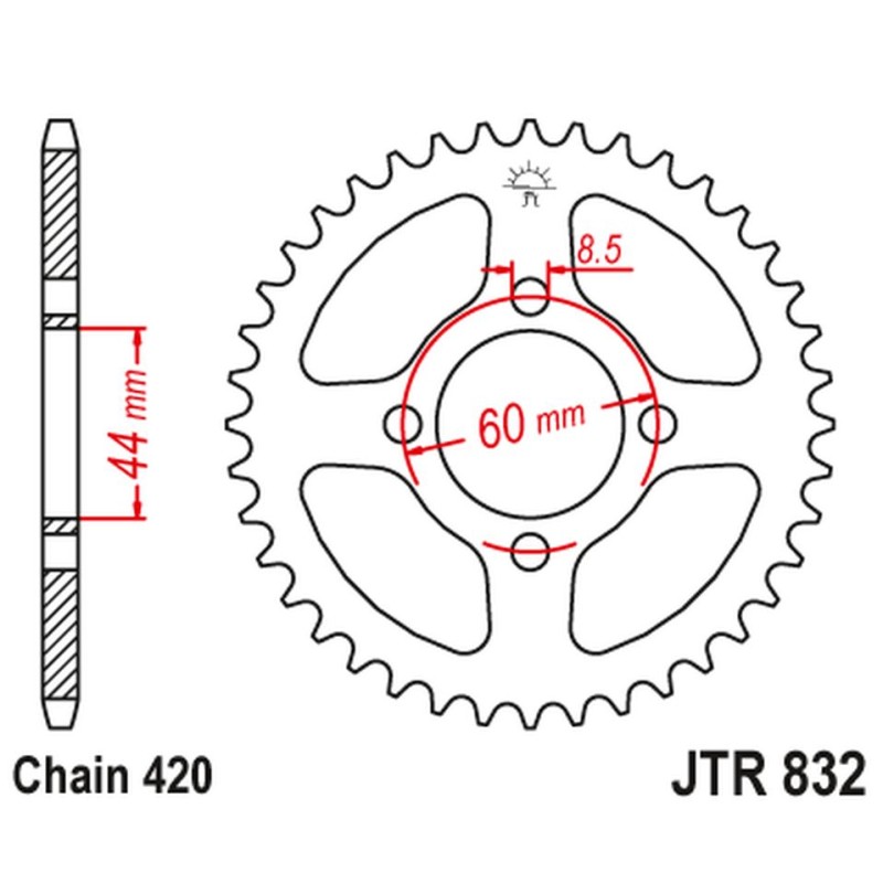 Zębatka tylna do Yamaha FS1 DX/E/EA/SE 83239JT (Łańcuch 420)