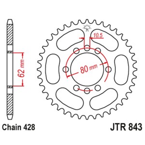 Zębatka tylna 843 48 Yamaha DT 80LC '83-84, DT 125 LC, SR 125 '80-'94 - łańcuch 428