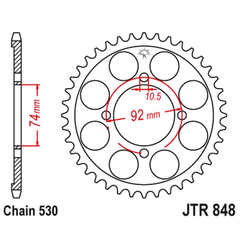 JT ZĘBATKA TYLNA 848 37 YAMAHA RD 350 '74-76 (84837JT) - na zamówienie