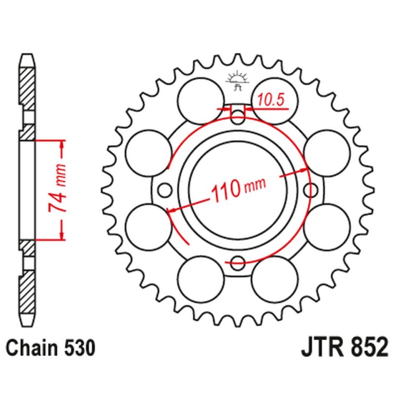 JT ZĘBATKA TYLNA 861 41 YAMAHA RD 250LC '80-85, RZ 250 (86141JT)