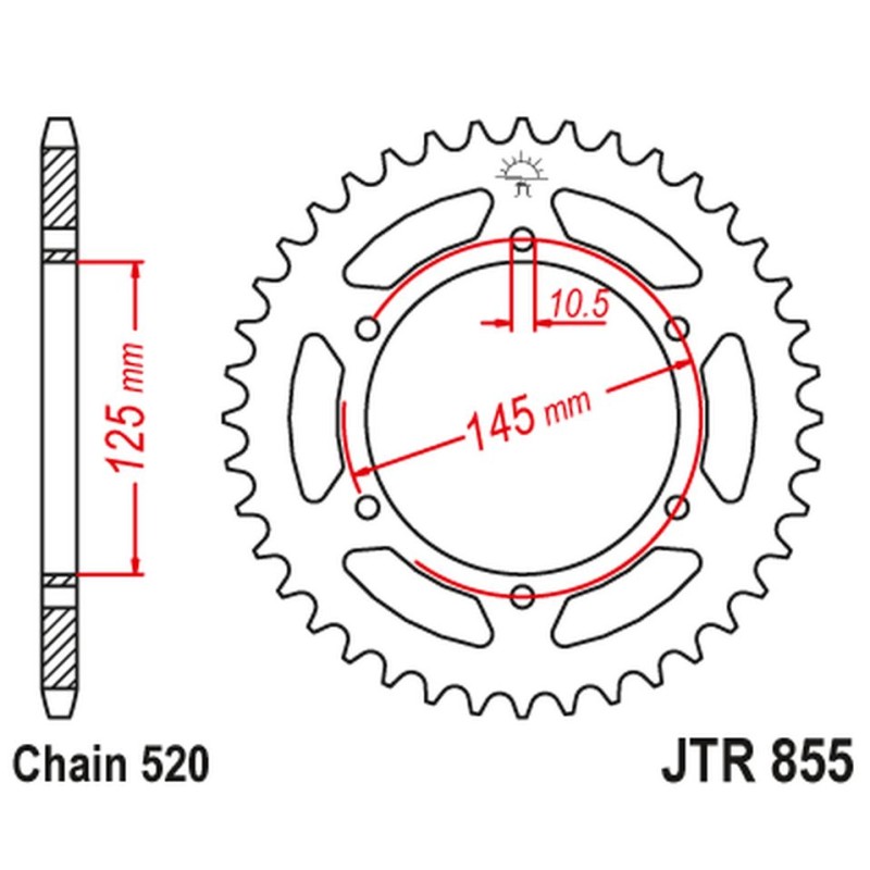 JT ZĘBATKA TYLNA 866 46 YAMAHA XTZ 750 89-98 - KOLOR CZARNY