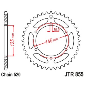 JT ZĘBATKA TYLNA 866 48 YAMAHA XJ 600 DIVERSION - ŁAŃC. 520 - KOLOR CZARNY