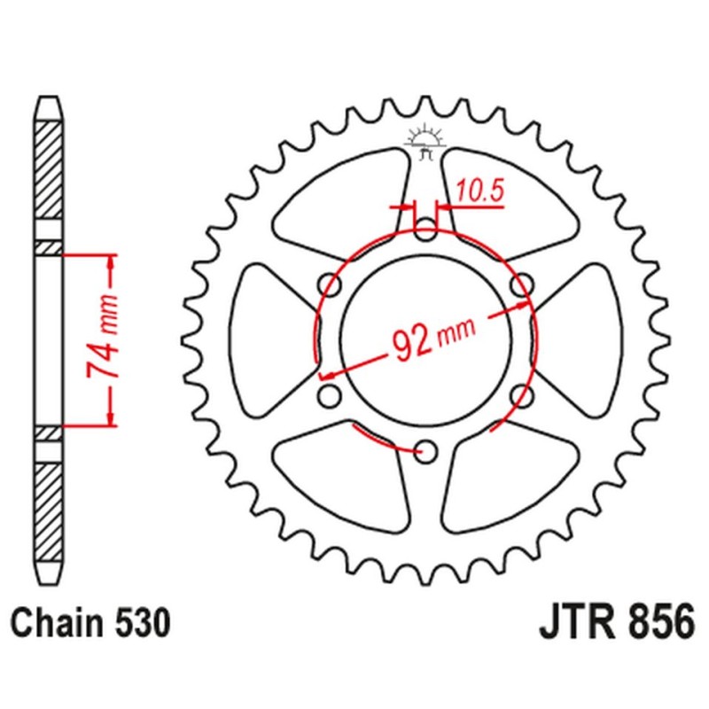 JT ZĘBATKA TYLNA 852 44 YAMAHA XJ 400 / XJ 550 SECA/MAXIM '81-85