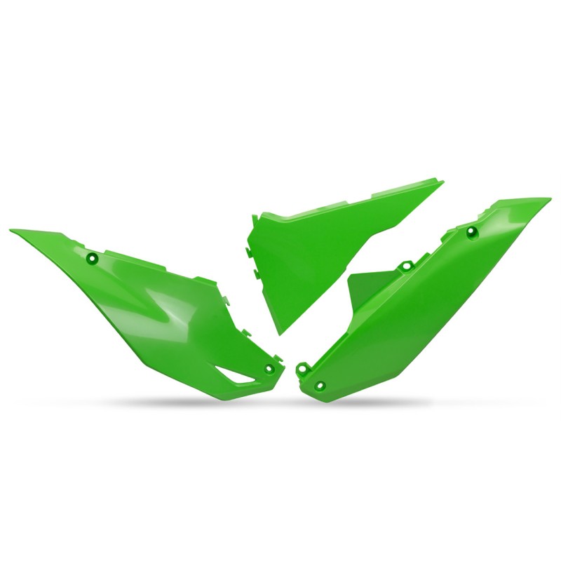 UFO BOCZKI TYLNE KAWASAKI KXF 450 '24, KOLOR ZIELONY - Najlepsza jakość w atrakcyjnej cenie